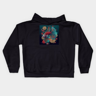 Floral Bettafish Kids Hoodie